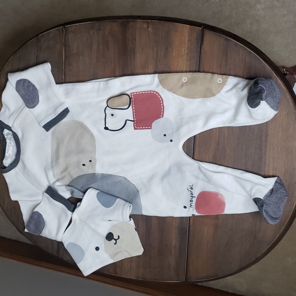 Mayoral NWT Footed Pajama Sleeper & Bandana BIb